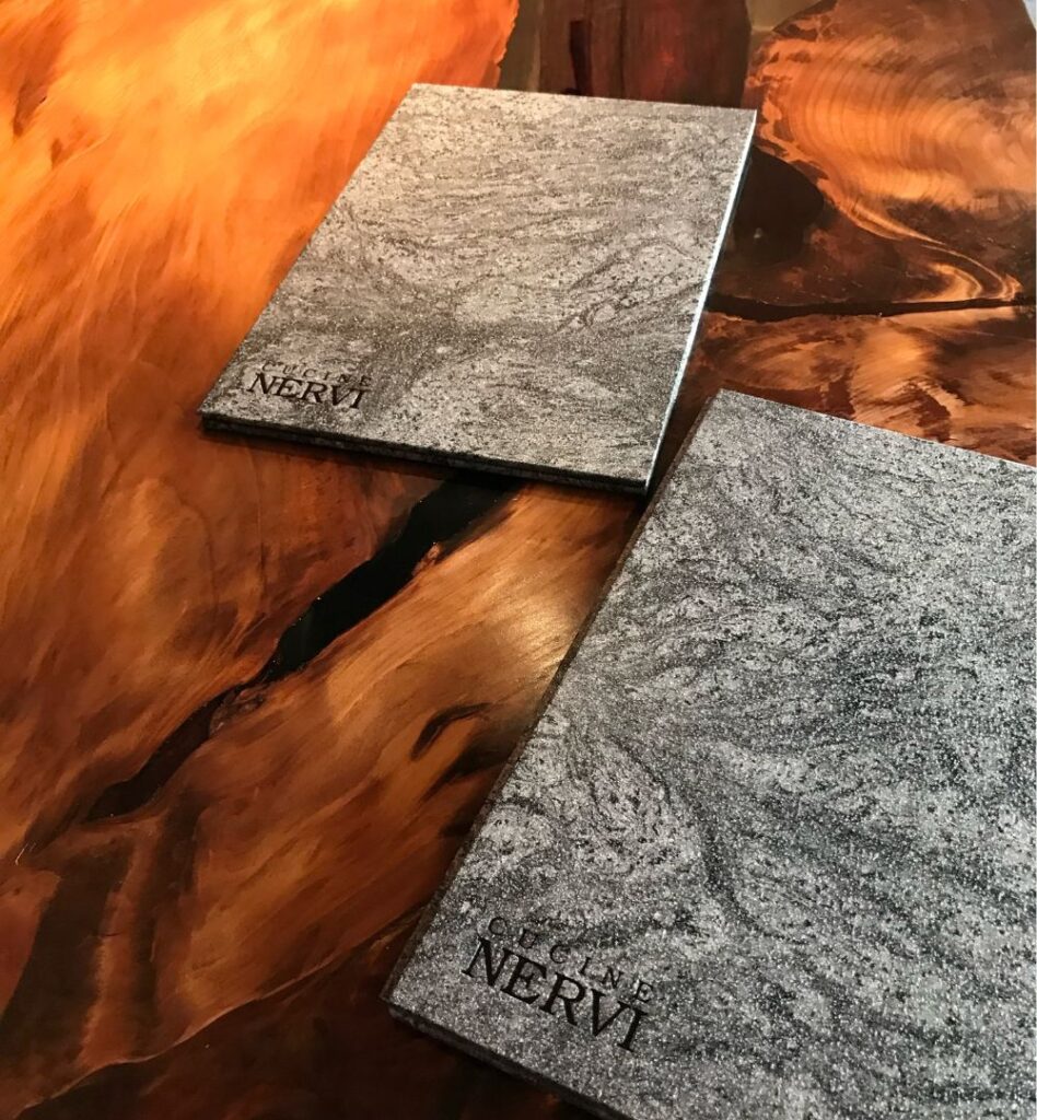 Carte vini esclusive artigianali con personalizzazione a secco - Paper design